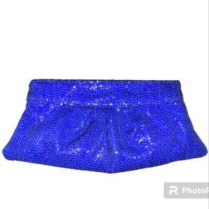 Lauren Merkin Royal Blue Sequin Clutch - NWOT